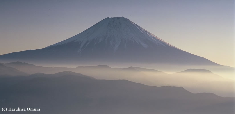 斜光に煙る